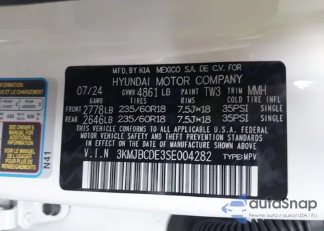 2025 Hyundai Tucson Sel from USA, damaged, VIN 3KMJBCDE3SE004282